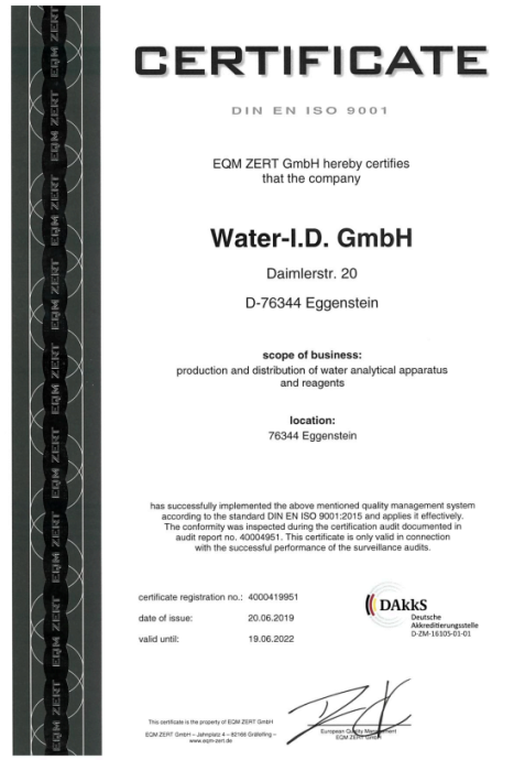 EQM ZERT DIN EN ISO 9001 Certificate